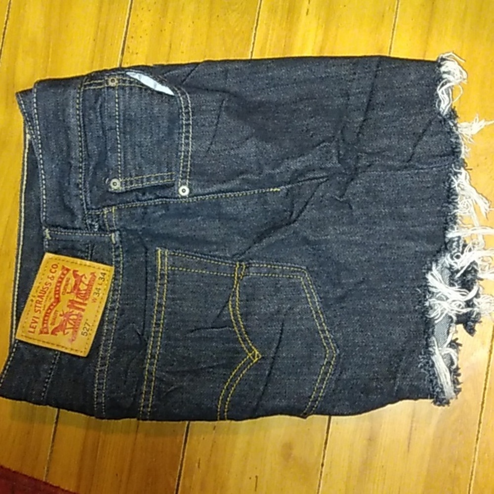 Levi's dark wash denim cutoff shorts